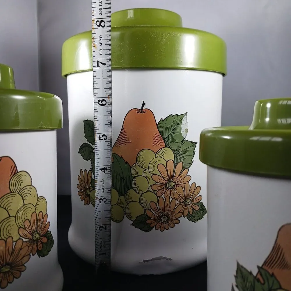 Vintage 70's  MCM 3pc Canister Set